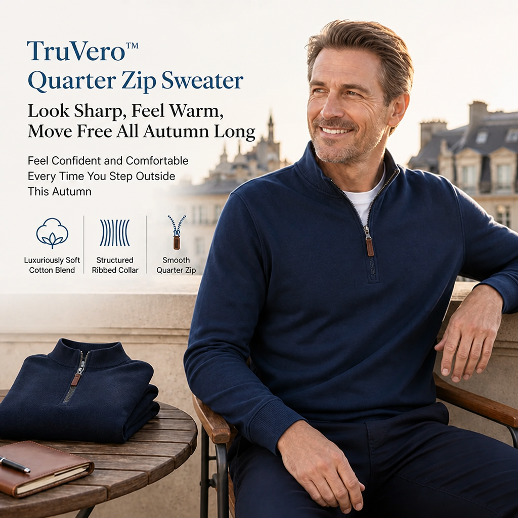 Ashford™ Men's Quarter-Zip Sweater — Sharp, Warm Fall Layer