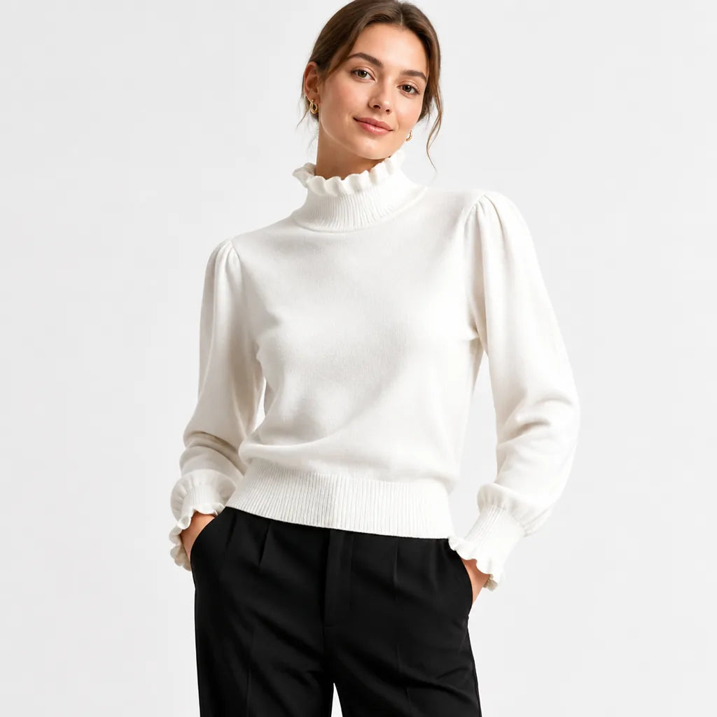 Maribelle™ Ruffle-Neck Knit Sweater