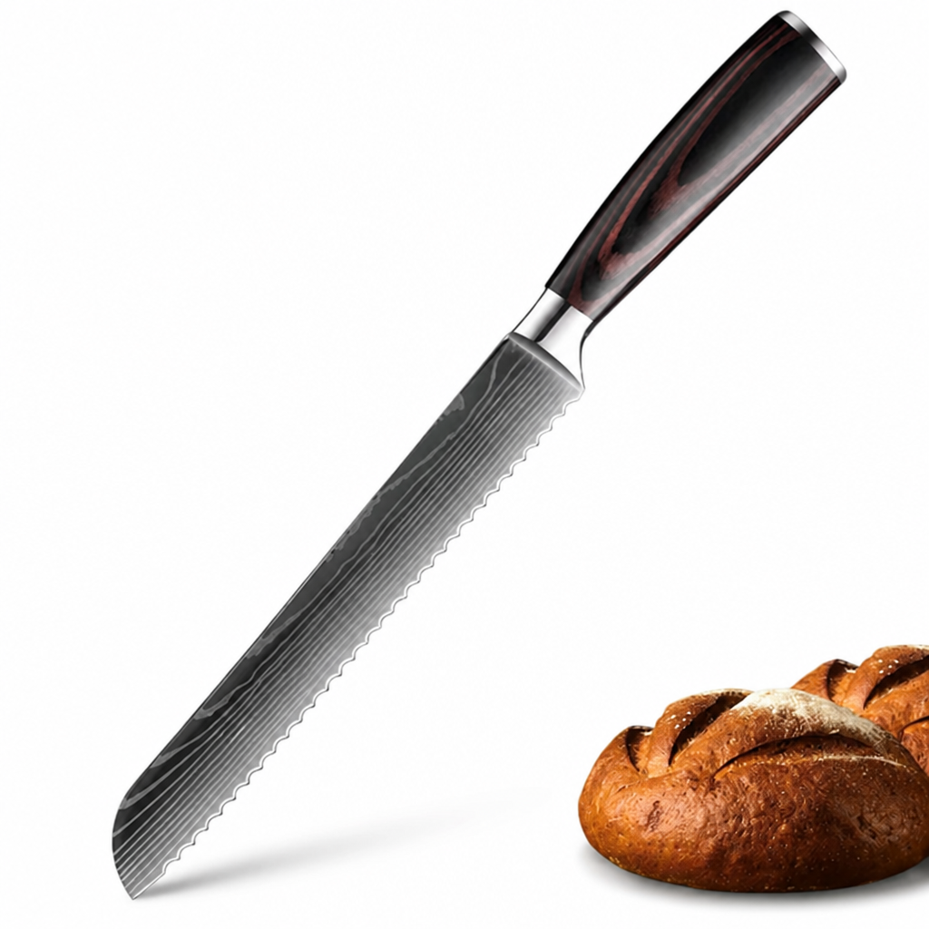 Kaizora™ 9-Piece Damascus-Pattern Knife Set — Sharp, Precise Slicing