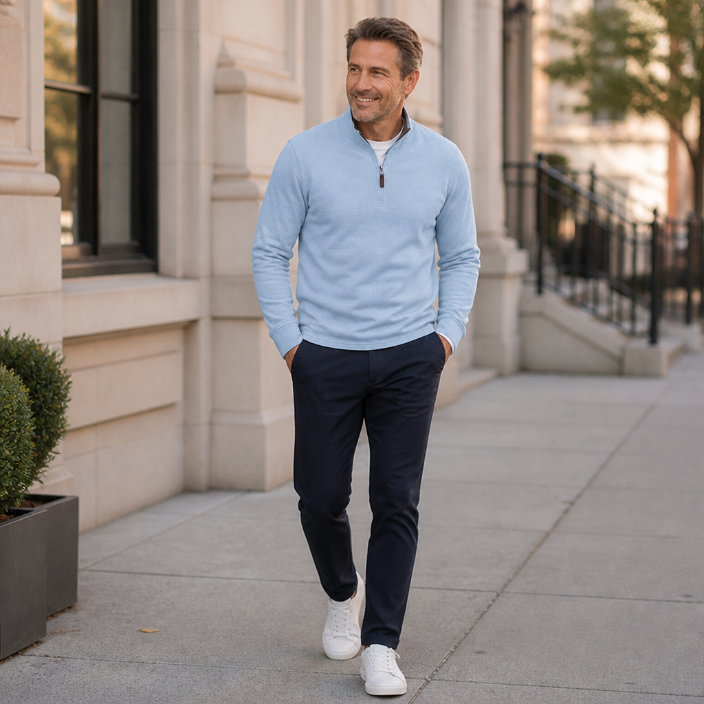Ashford™ Men's Quarter-Zip Sweater — Sharp, Warm Fall Layer