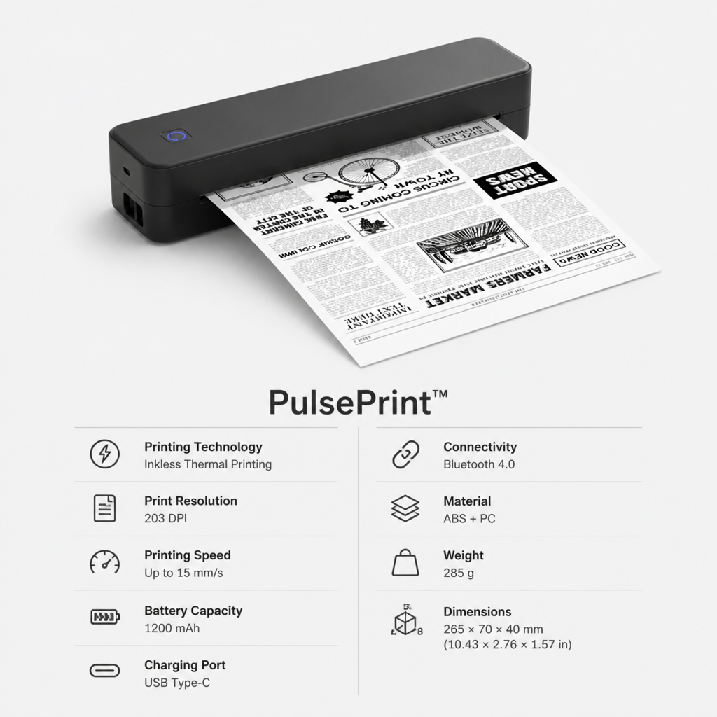PrintGo™ — Compact Wireless Printer