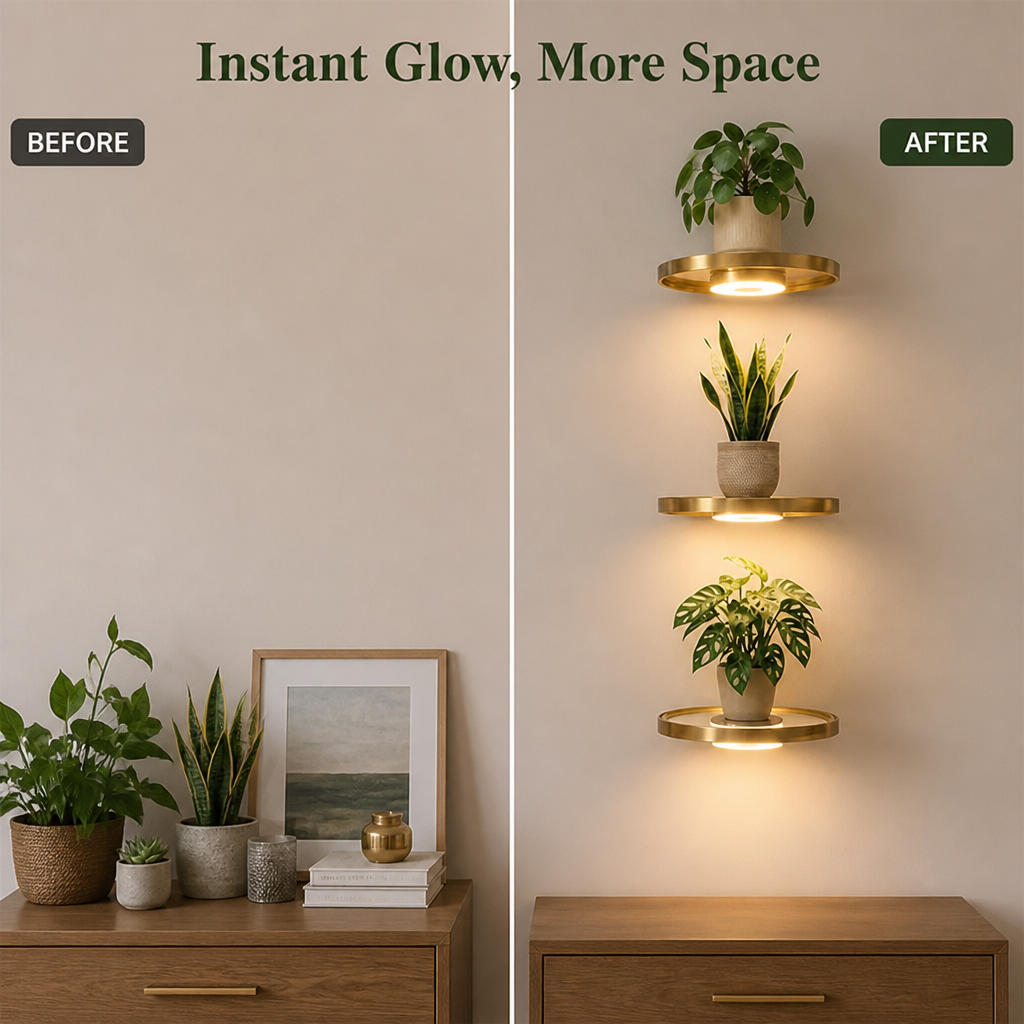 GlowNest™ - Floating LED Plant Shelf