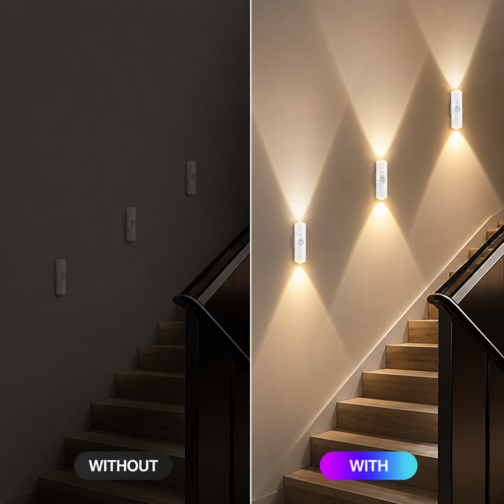 StepBeacon™ Magnetic Motion Sensor Wall Light — Hands-Free Glow