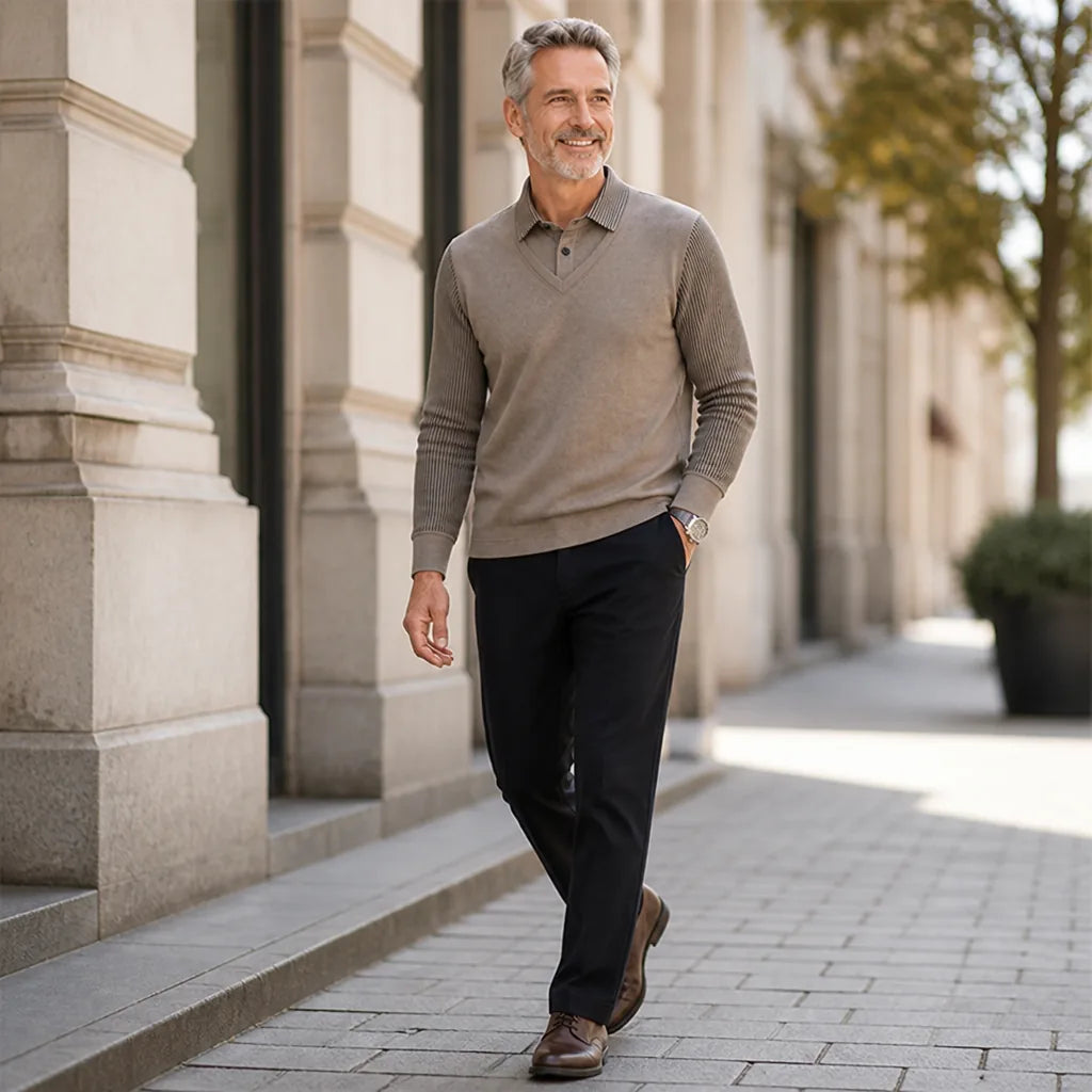 Brookvale™ Men's Fleece-Lined 2-in-1 Collared Sweater