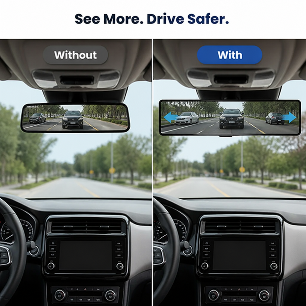 Panoriva™ Wide-Angle Rearview Mirror — See More of the Road