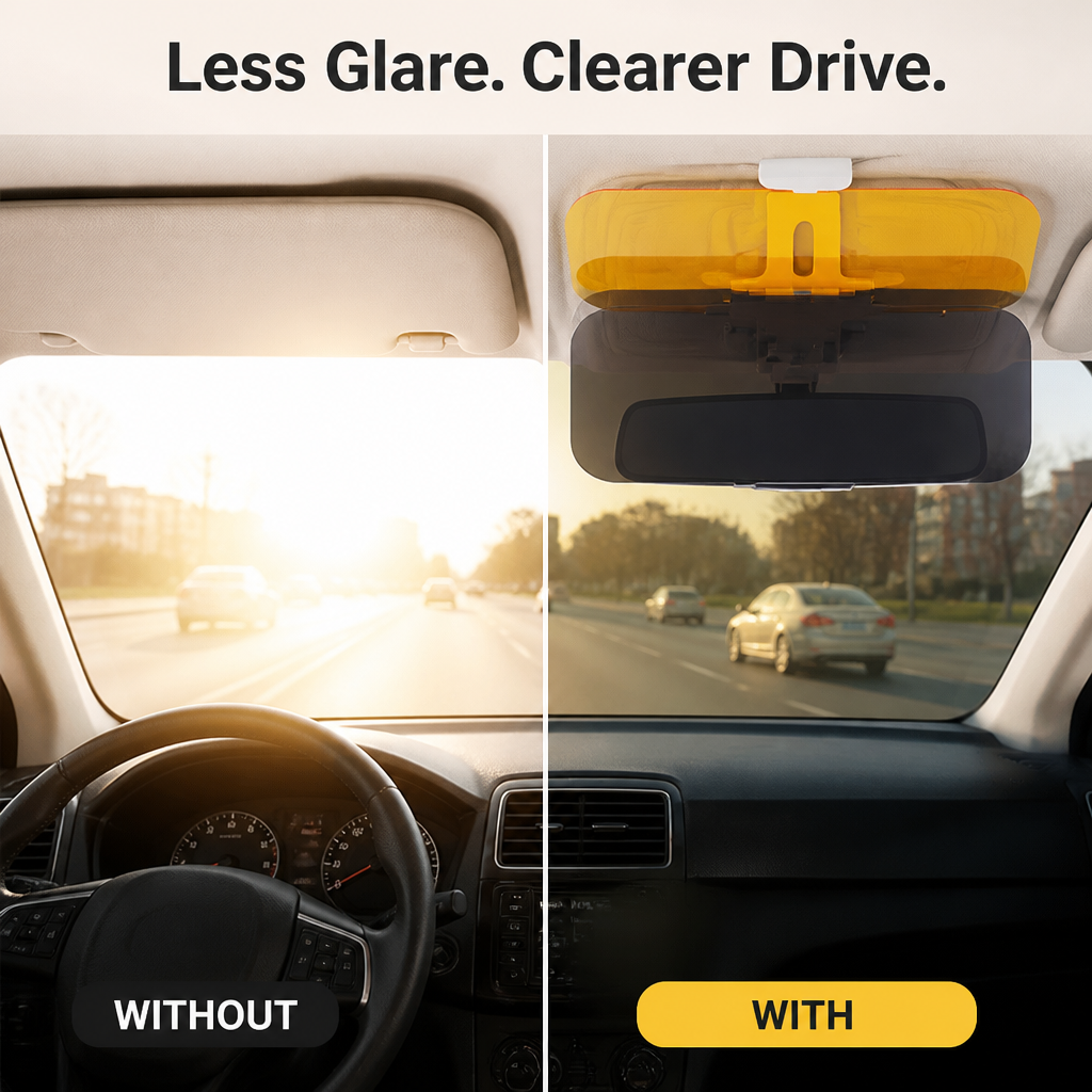 VisorClear™ Anti-Glare Car Sun Visor — Drive With Less Squinting