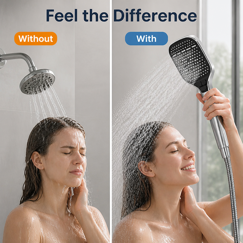 AquaReach™ — High-Pressure Shower Brush