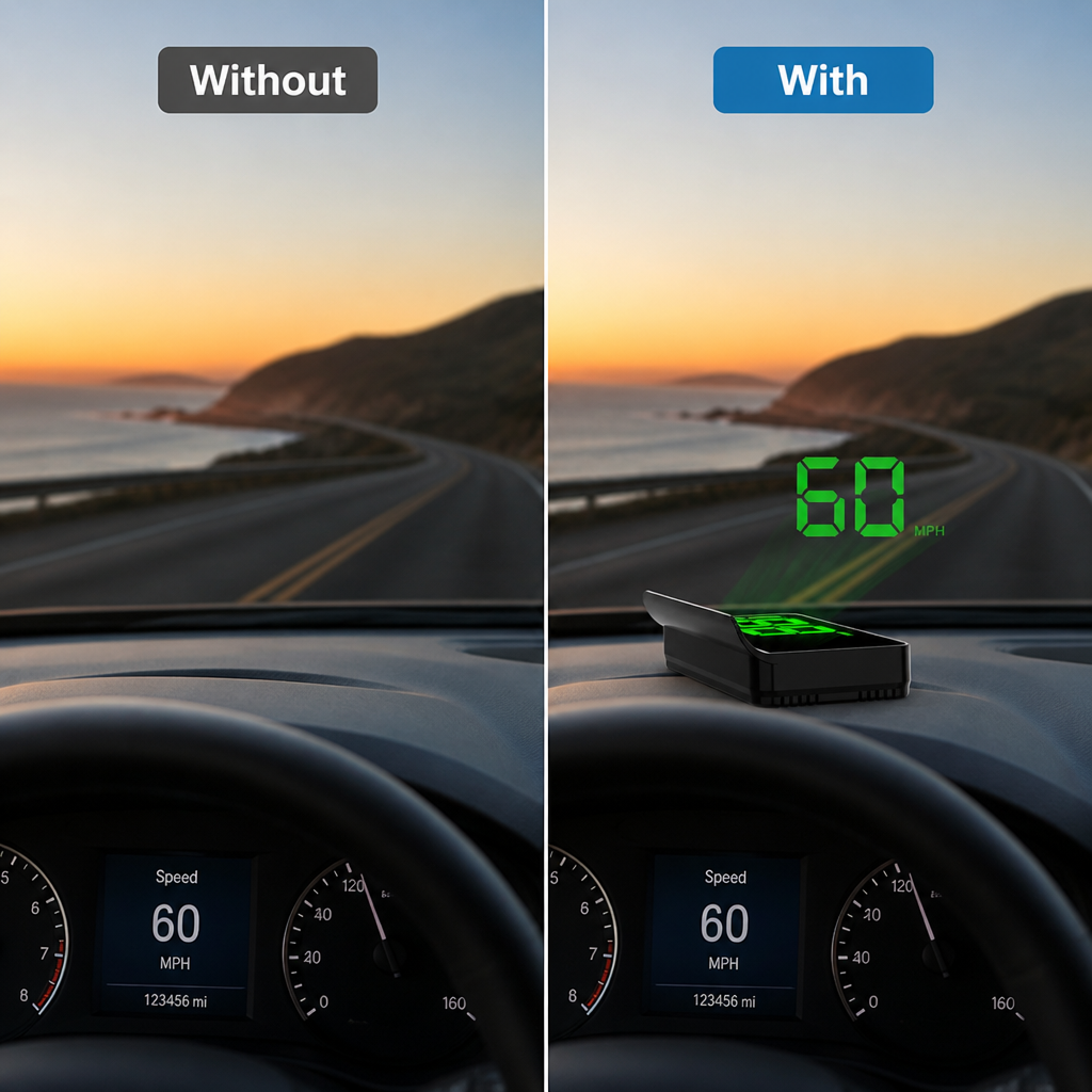RoadView™ GPS Head-Up Speed Display — Plug & Play HUD