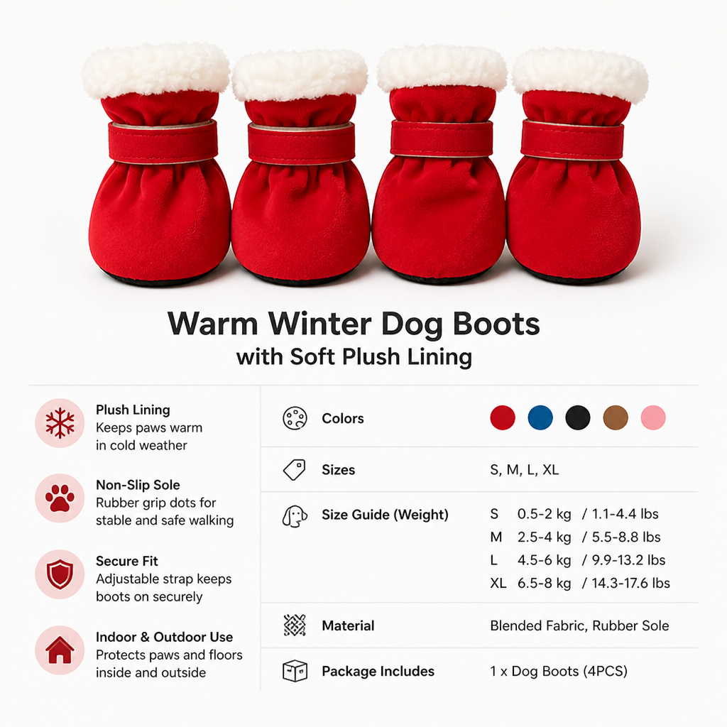 Pawkindle™ Winter Dog Boots — Keep Paws Warm and Steady