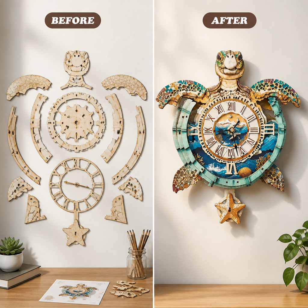 TideCraft™ — Coastal Turtle Wall Clock