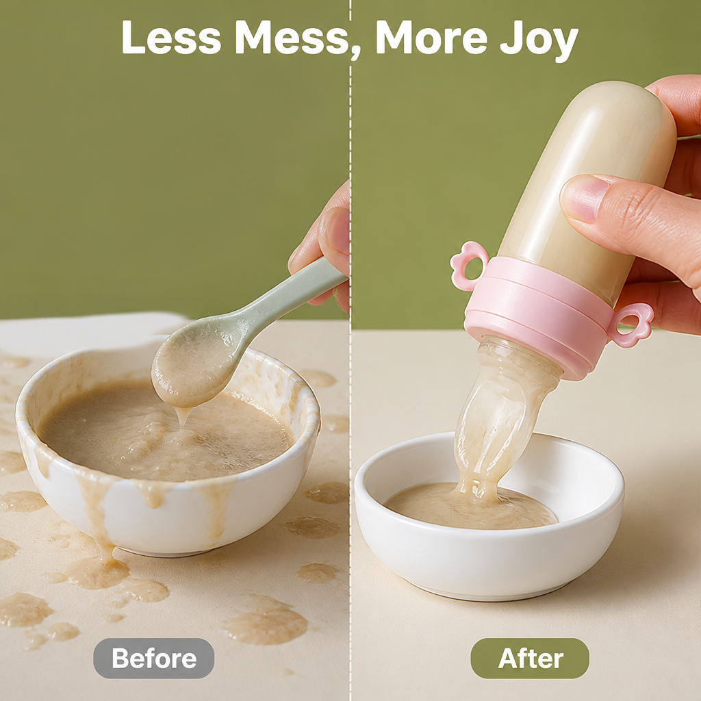 NibbleMate™ Baby Feeding Set — Spoon Feeder & Mesh Feeder Bags