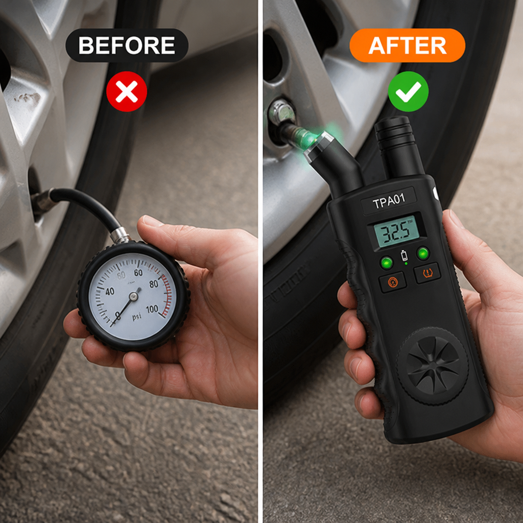 TreadSense™ Digital Tire Pressure Gauge — Check Tires With Ease