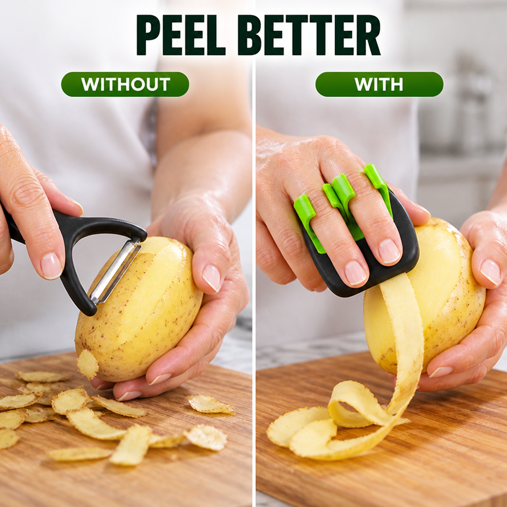 PeelPals™ Finger Peeler — Peel Veggies With Better Grip