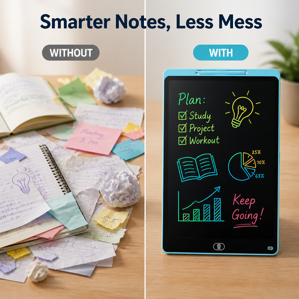 SketchGlow™ 20" Multi-Color LCD Writing Board — Reusable Doodle Pad