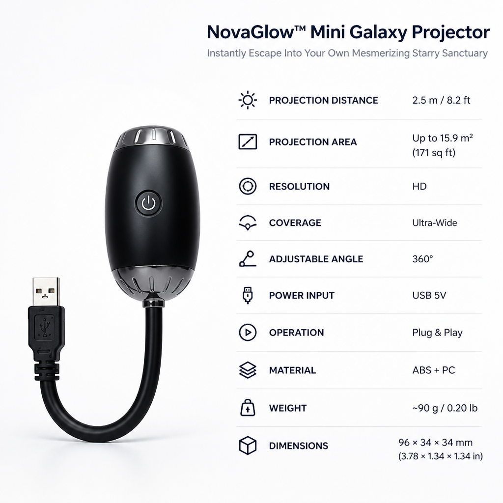 StarDrift™ Mini Galaxy Projector — USB Starry Night Light