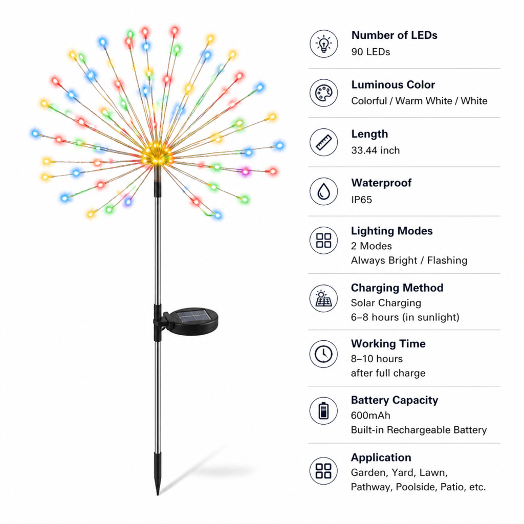 Glimmerfield™ Solar Firework Garden Lights — Sparkling Night Glow
