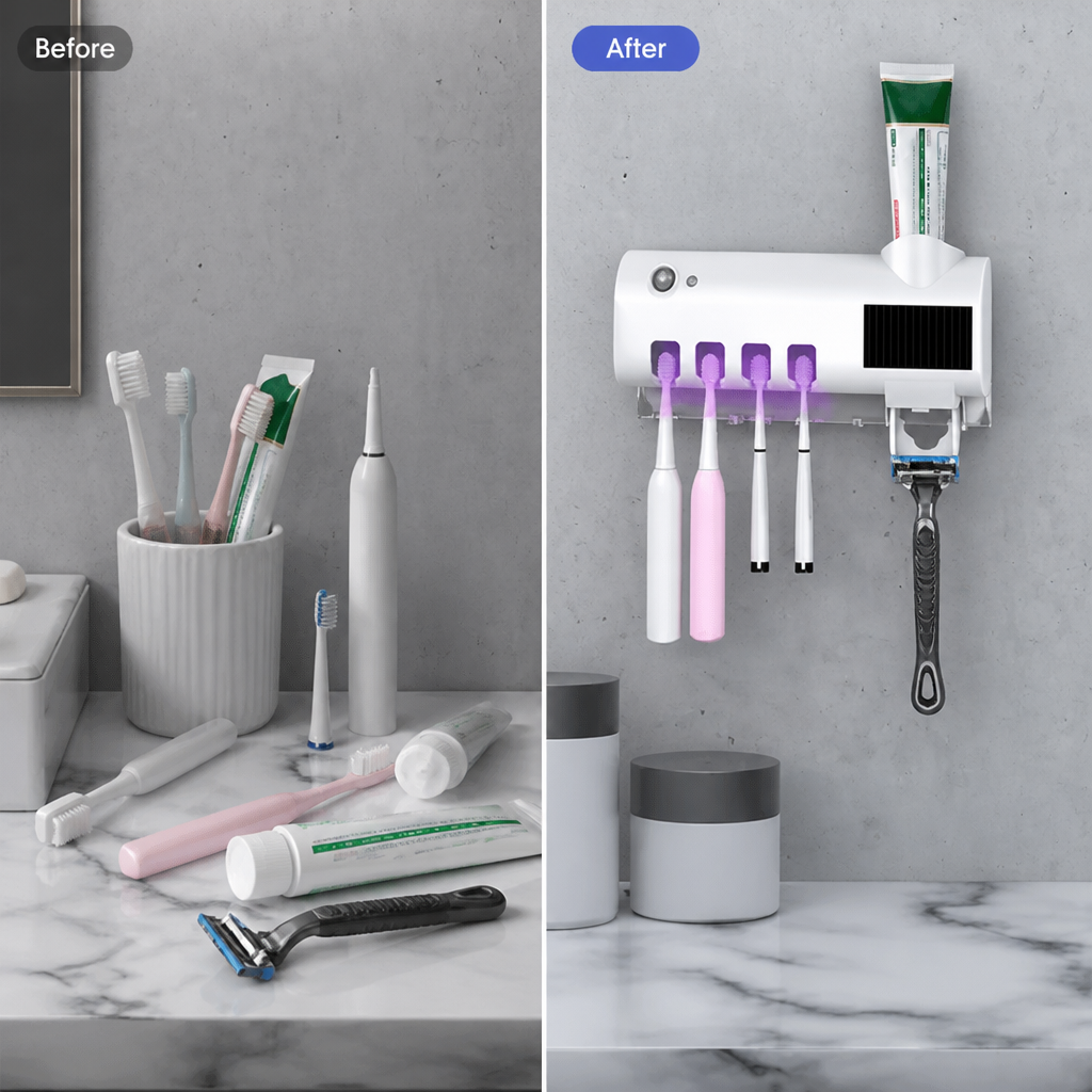 BrushVault™ — Wall-Mounted Toothbrush Storage
