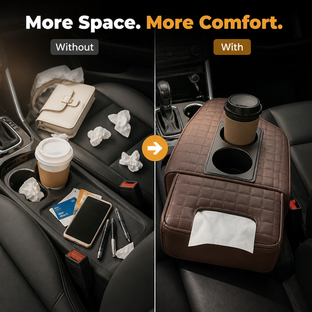 ConsoleNest™ Car Console Organizer — Keep Drinks And Tissues Close