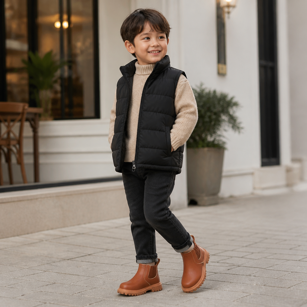 Pippatread™ Kids Fleece-Lined Ankle Boots — Warm, Steady Steps