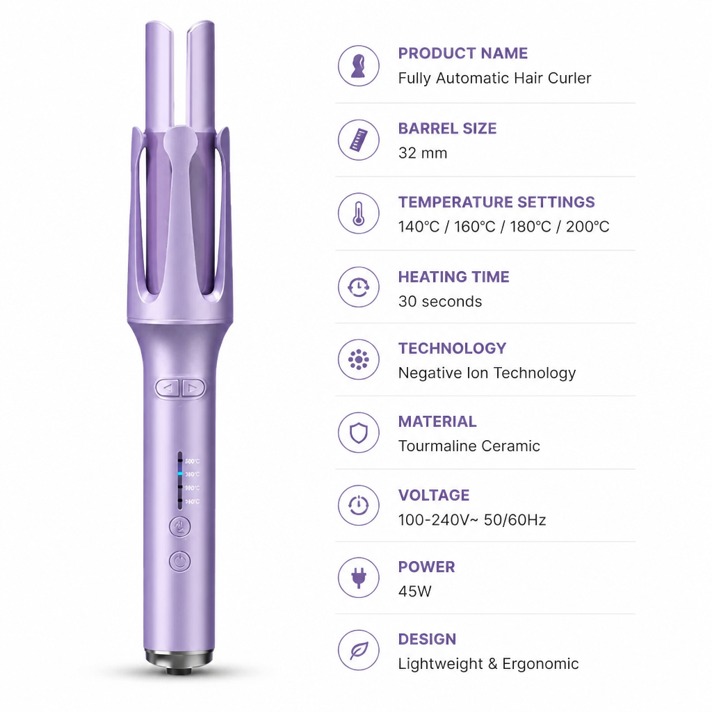 Ringletforge™ Automatic Hair Curler — Easy Bouncy Curls