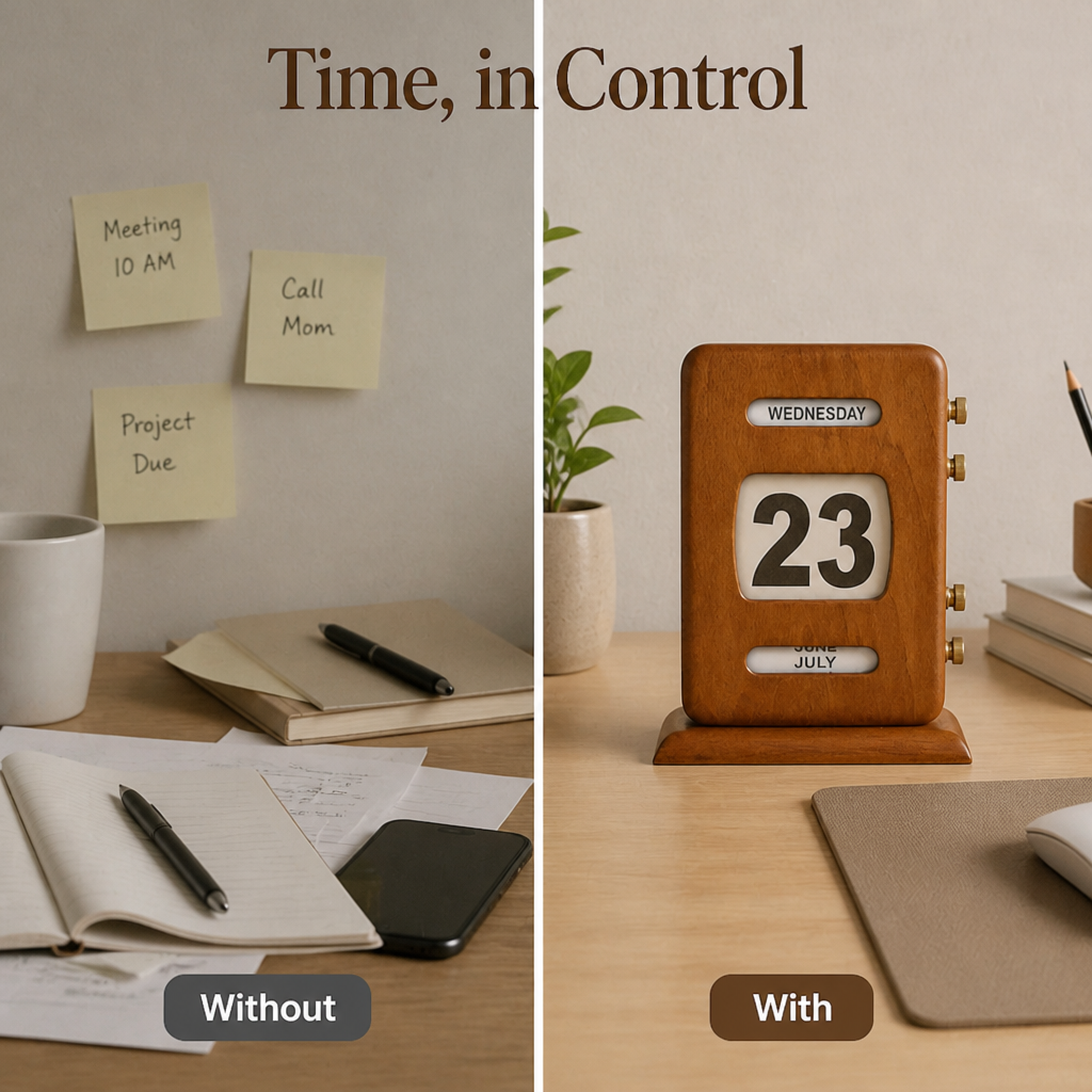 DayFlip™ Wooden Perpetual Desk Calendar — Keep Track Of Dates