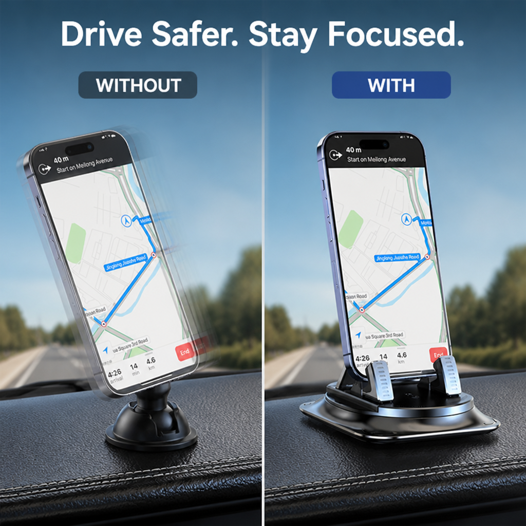 DashDock™ Car Phone Mount — Non-Slip 360° Dashboard Holder