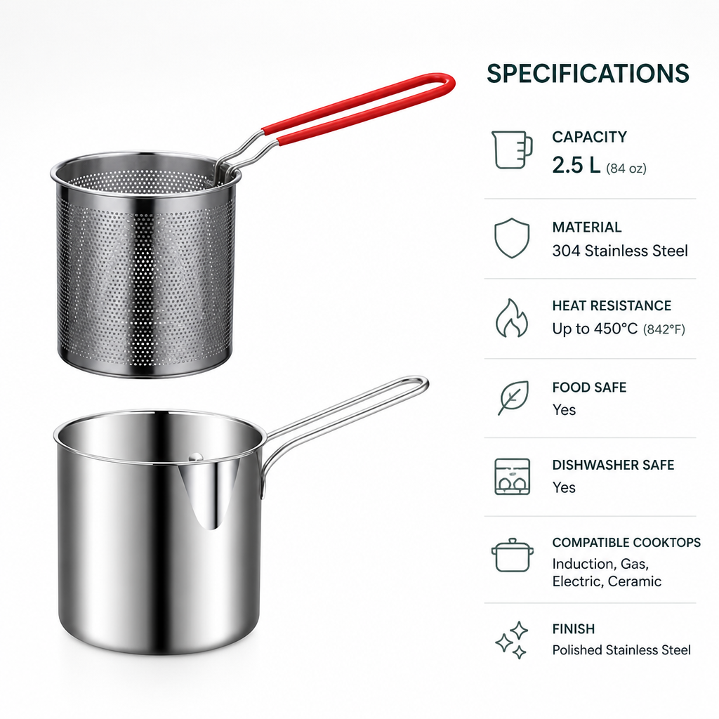 FryFlow™ — Stainless Steel Frying Basket