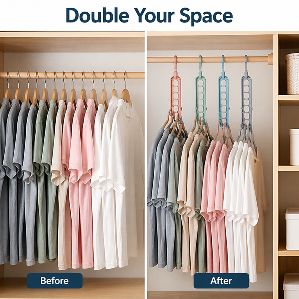 HangStack™ 9-Hole Hanger Organizers — Space-Saving Closet