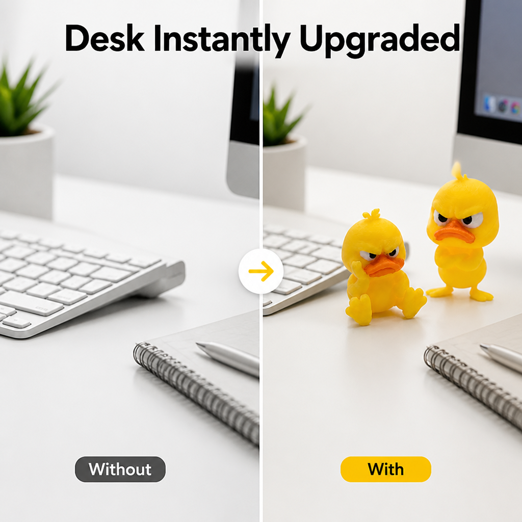SassyDuck™ 3D-Printed Desk Duck Figurines