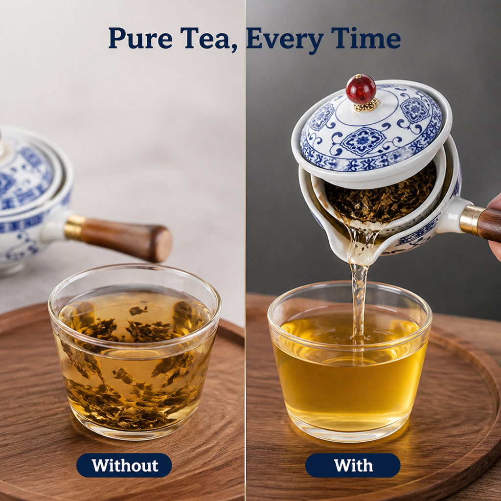 TeaSwirl™ 360° Rotating Teapot Set with Built-In Filter