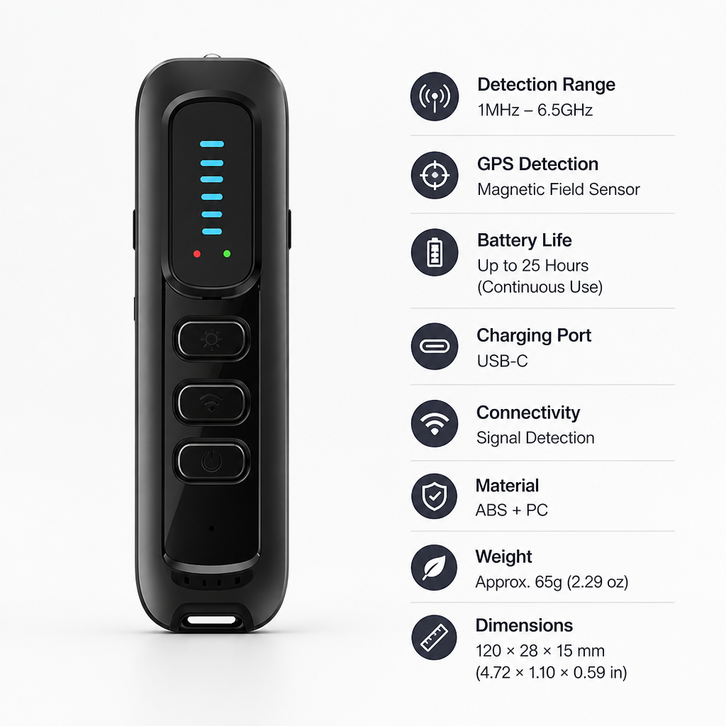 SpyShield™ — Compact Hidden Camera Detector