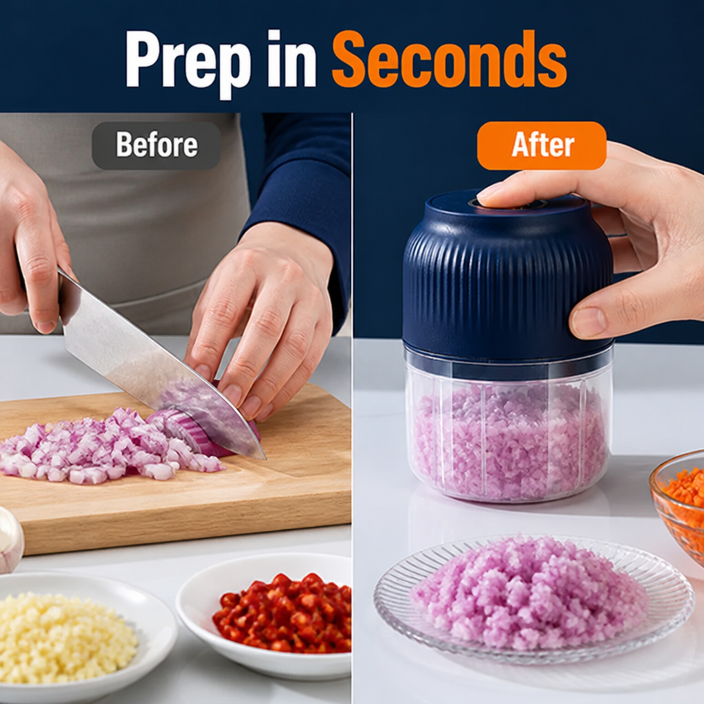 MinceMate™ Cordless Mini Food Chopper — Quick Garlic & Veggie Prep
