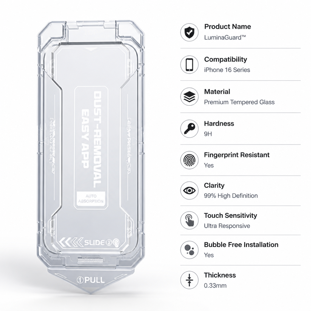 ClearArmor™ Tempered Glass Screen Protector — Bubble-Free Easy Install