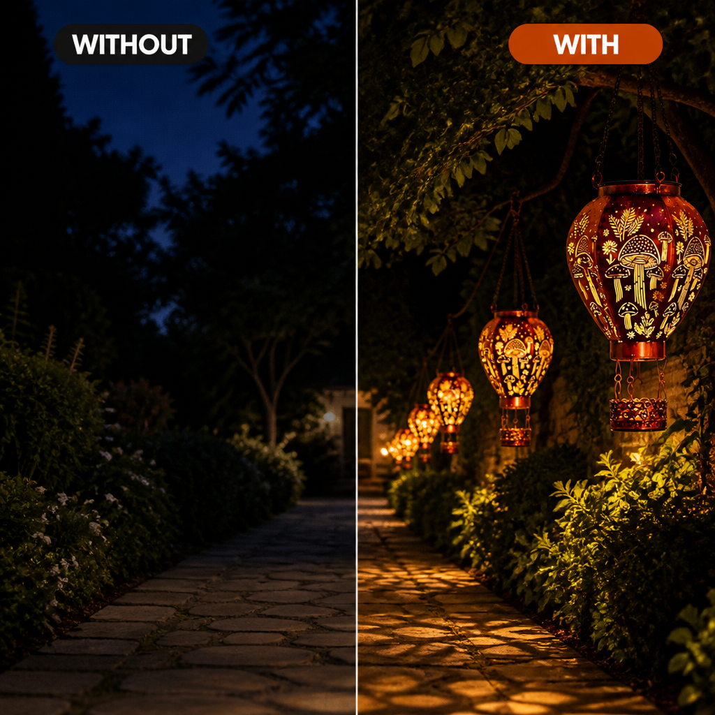 EmberLoft™ Solar Hanging Lantern — Warm Glow For Evenings