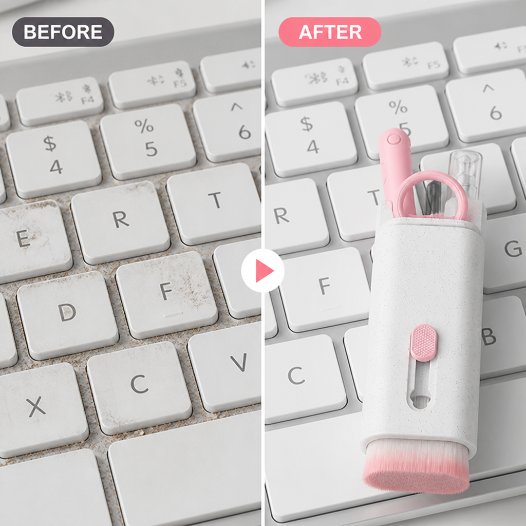 DustDart™ 7-in-1 Gadget Cleaning Pen — Spotless Earbuds & Keyboards