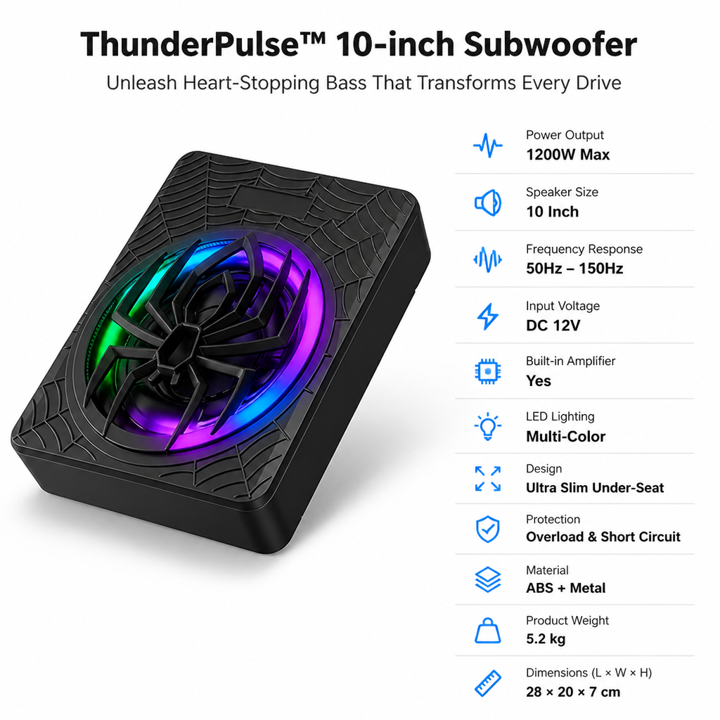 ThunderBass™ — Compact Car Subwoofer