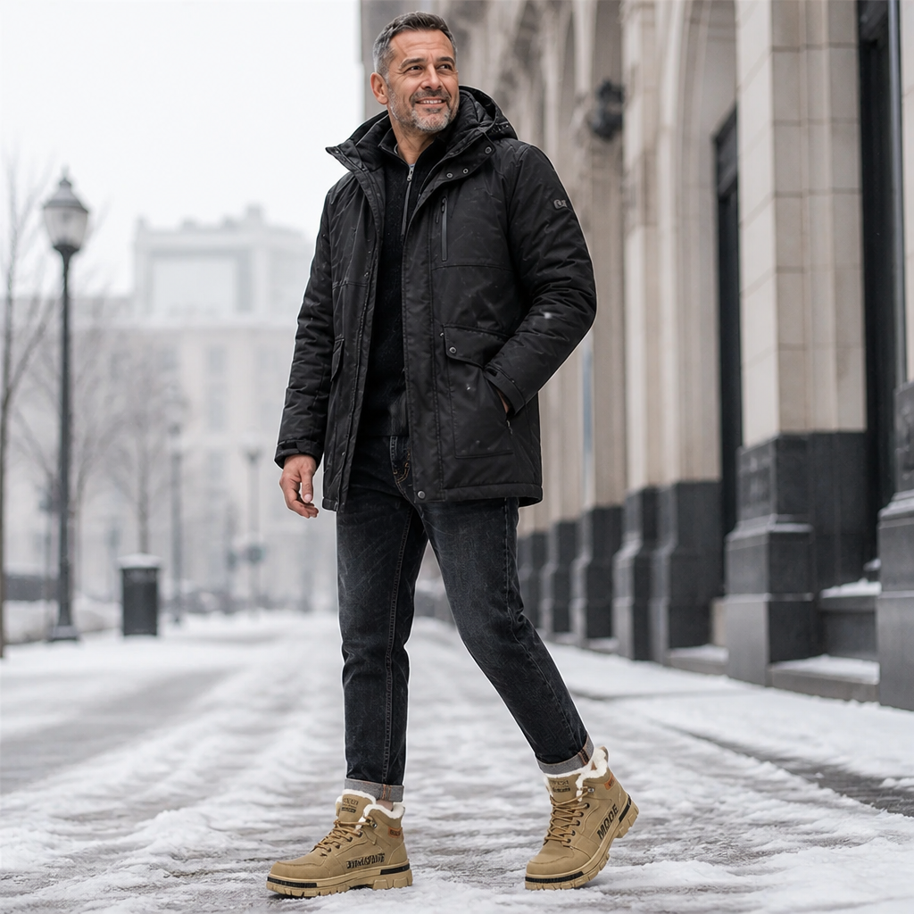 FrostTrek™ Men's Fur-Lined Winter Boots — Waterproof, Slip-Resistant Warmth