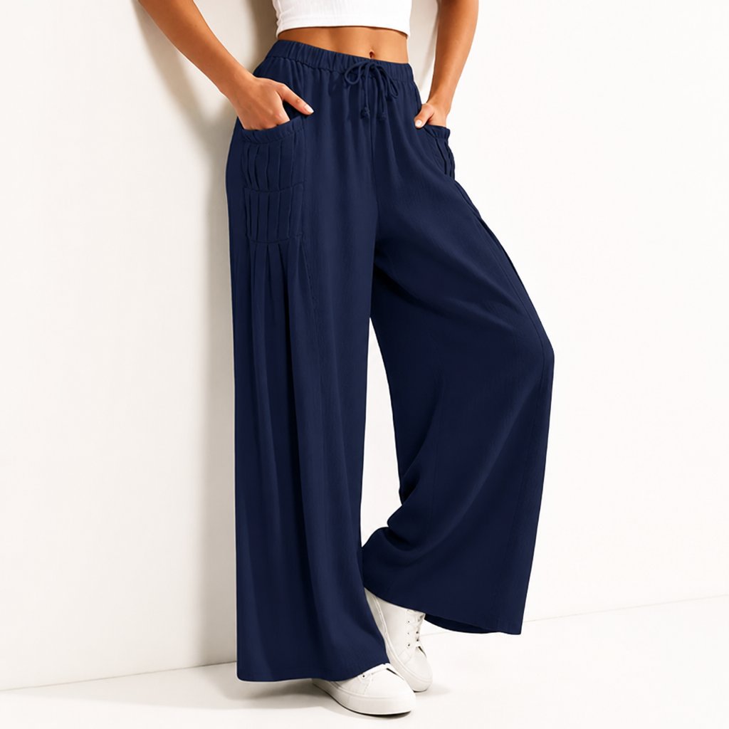 Breezia™ Women's Wide-Leg Drawstring Pants — Airy All-Day Comfort