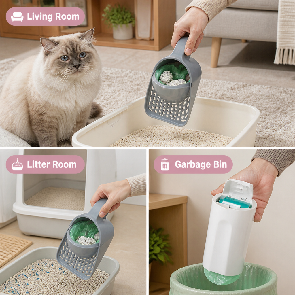 Scoop & Go™ - Cat Litter Scoop with Waste Holder