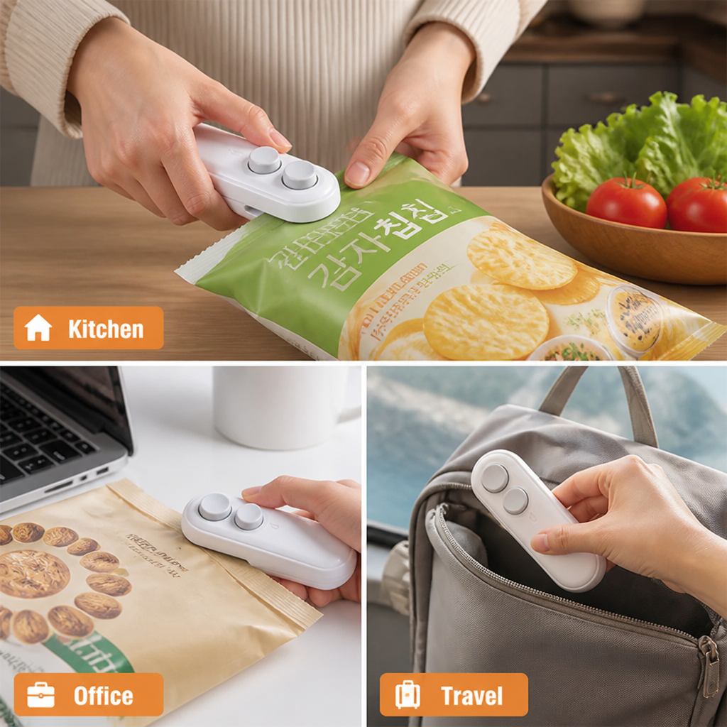 SnapSeal™ Rechargeable Bag Sealer & Cutter — Keep Snacks Fresh