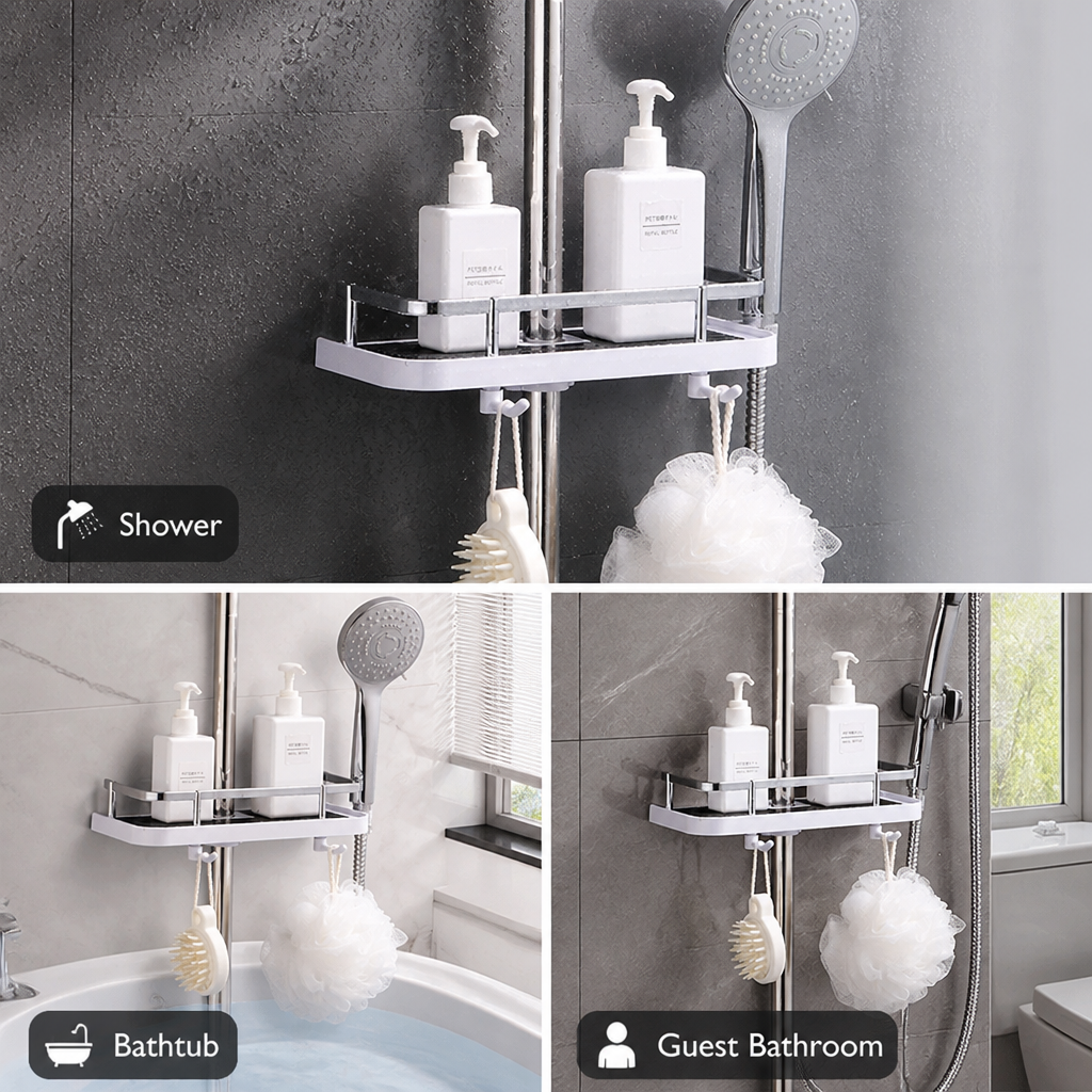 Showerra™ — Spacious Shower Organizer for a Cleaner, Clutter-Free Space
