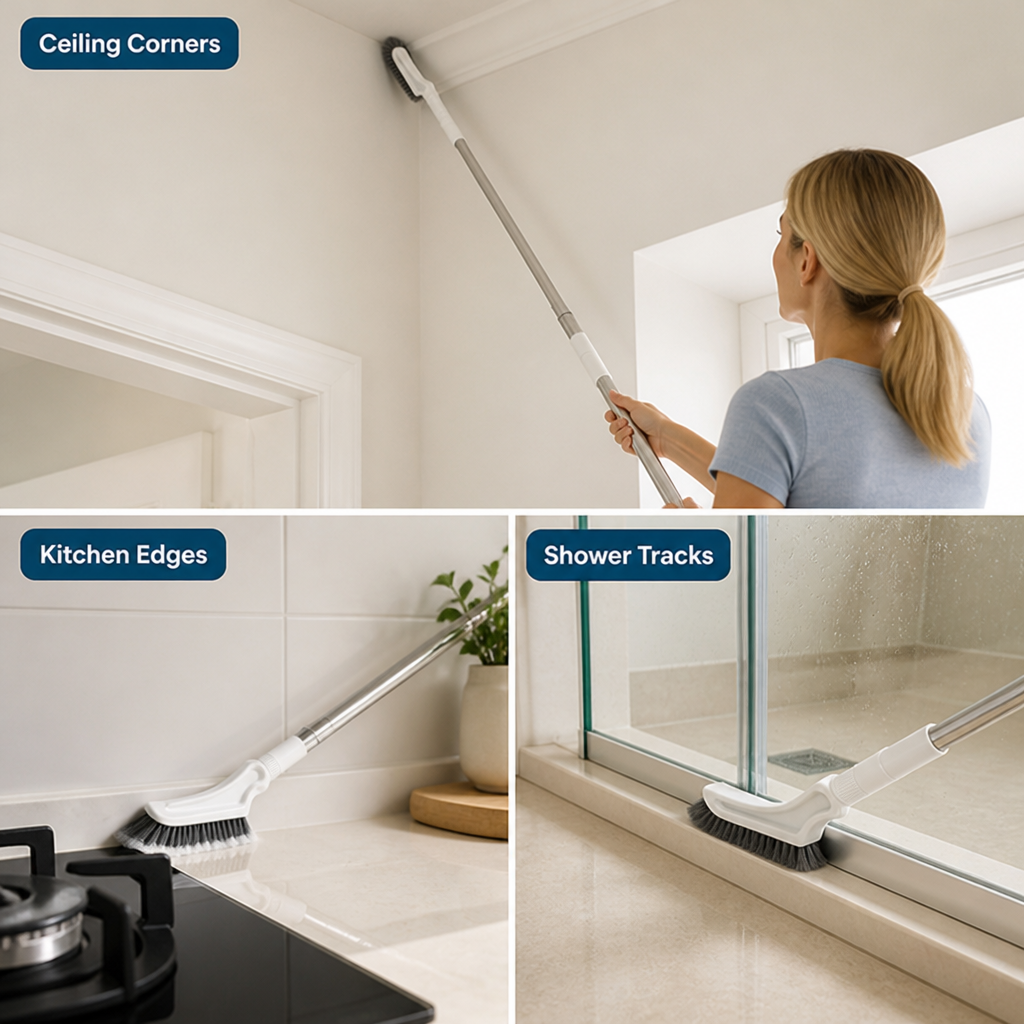 CornerCrest™ Extendable Scrub Brush — Reach High Corners