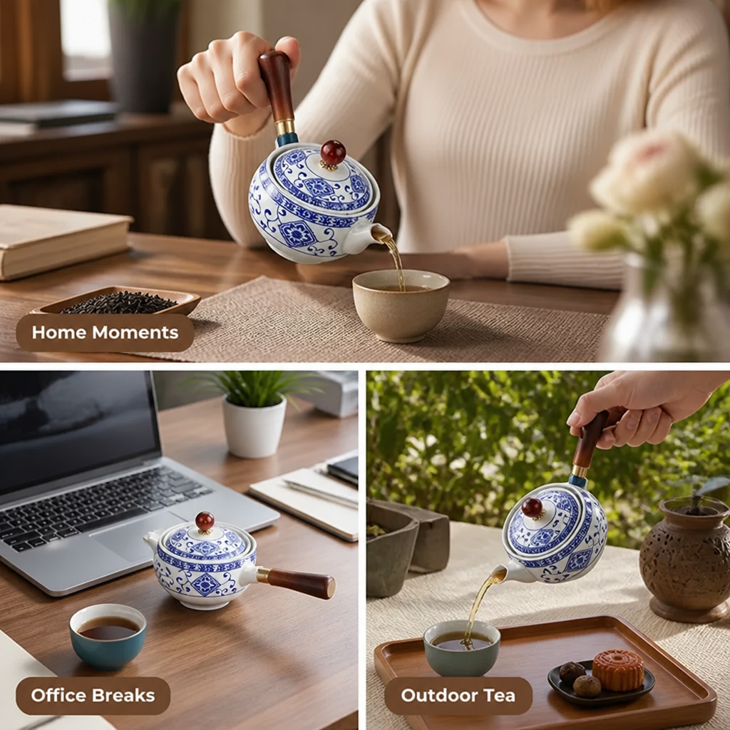 TeaSwirl™ 360° Rotating Teapot Set with Built-In Filter
