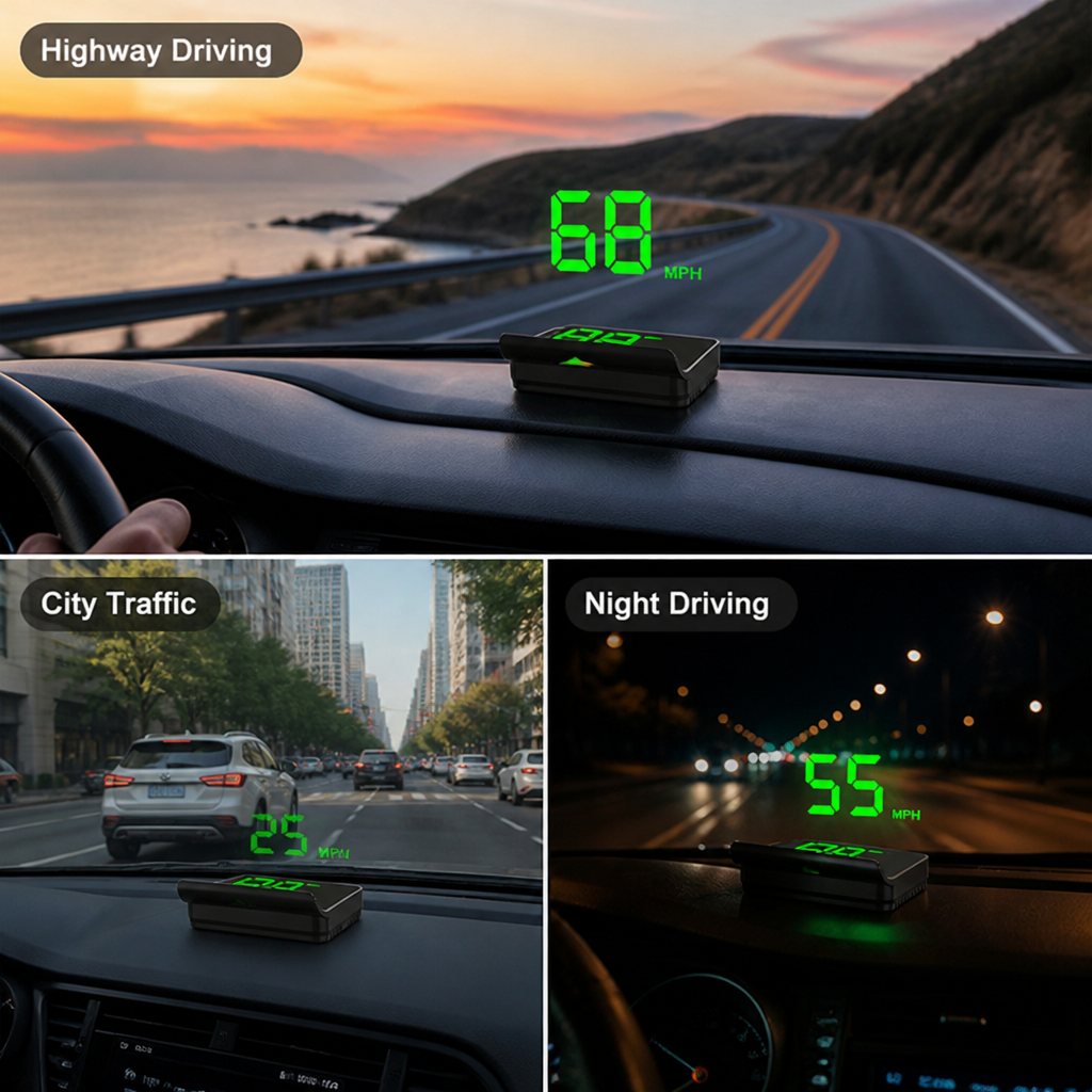 RoadView™ GPS Head-Up Speed Display — Plug & Play HUD