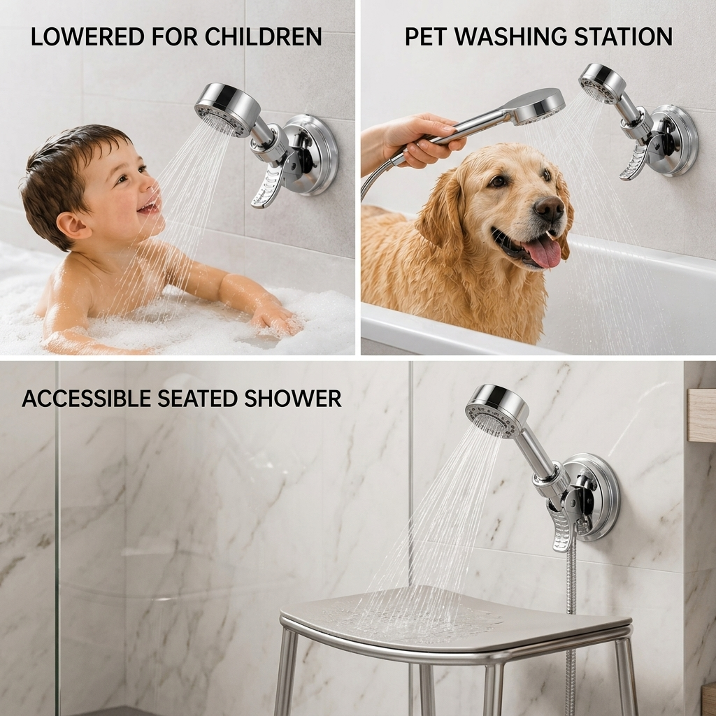 AquaPivot™ Suction Shower Head Holder
