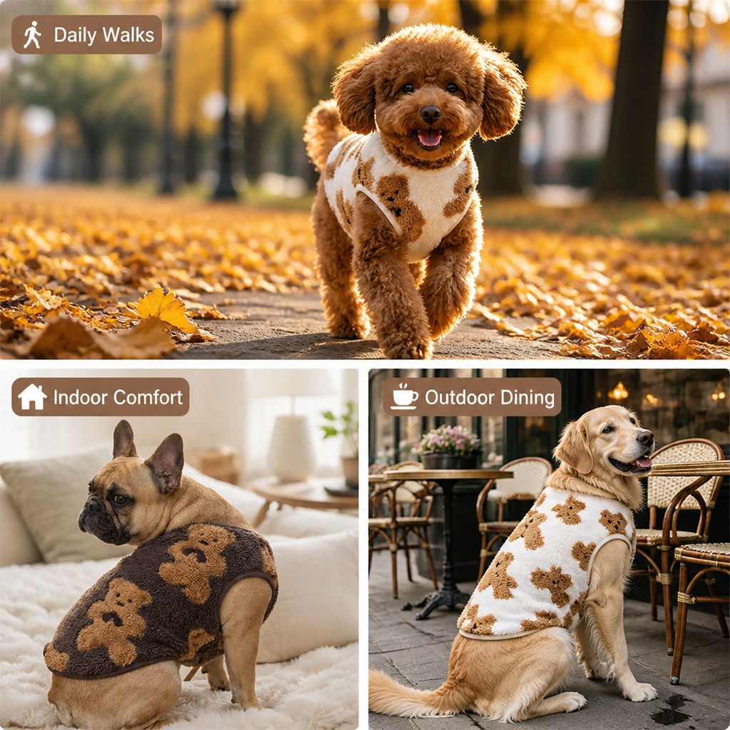 Teddypaw™ Plush Fleece Pet Vest — Cozy Pullover for Dogs & Cats