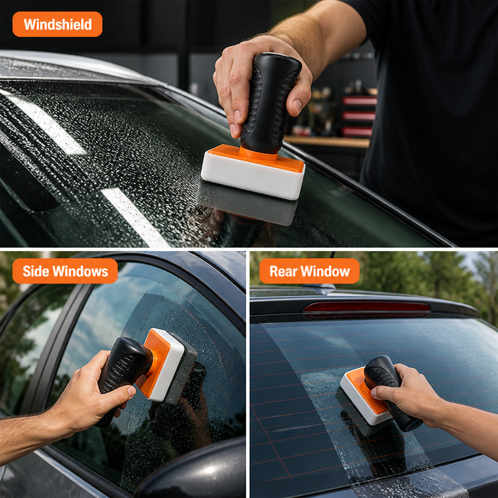 CrystalWipe™ — Car Glass Cleaning Scrubber
