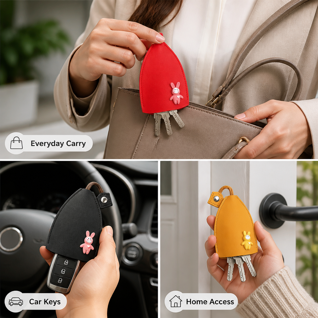 KeyCocoon™ Leather-Like Key Pouch — Scratch-Free Key Storage