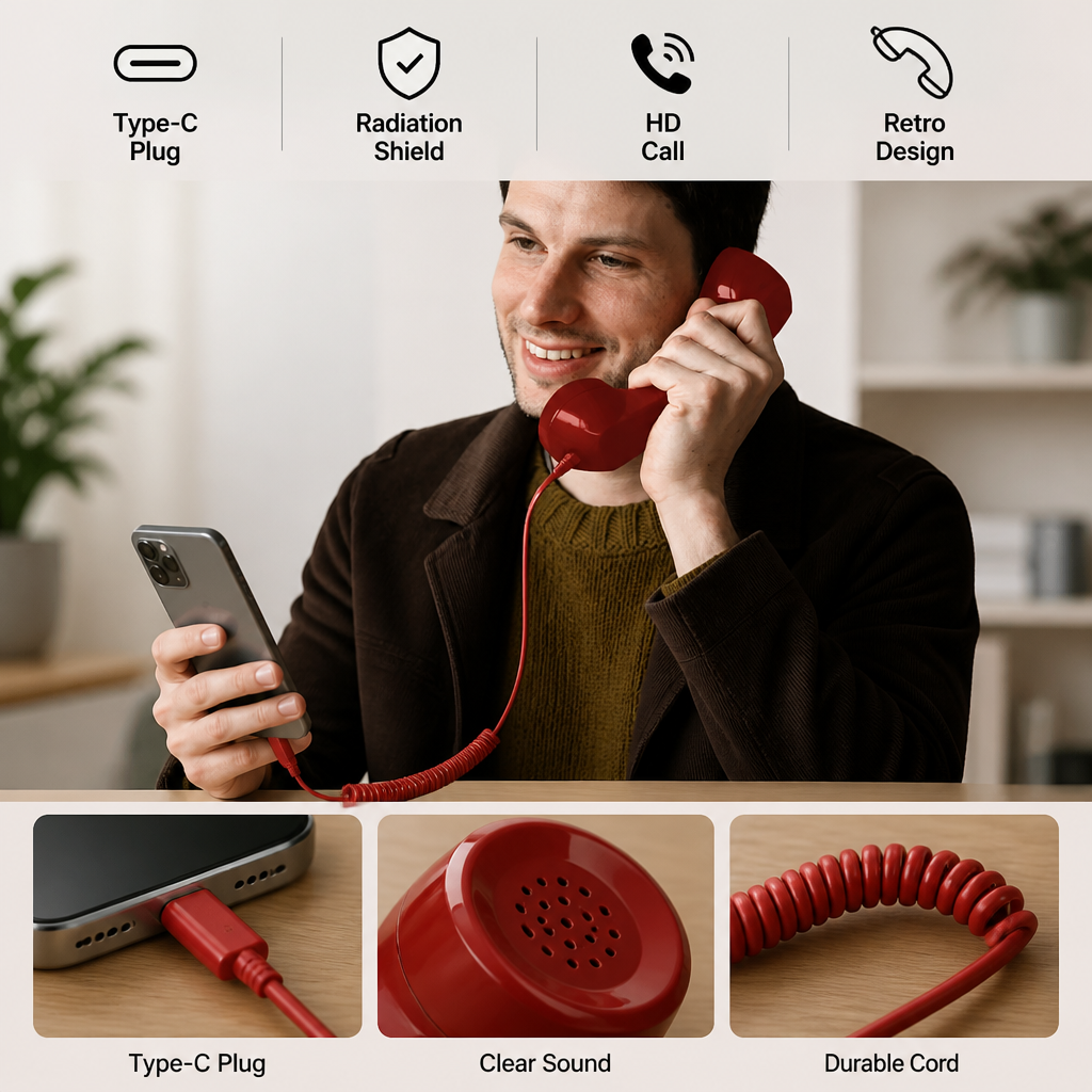 RetroCall™ - Vintage Style Smartphone Handset