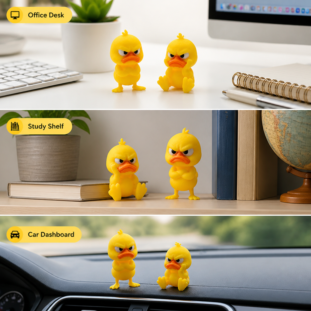SassyDuck™ 3D-Printed Desk Duck Figurines